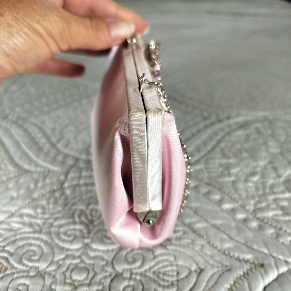 2/$30‎ Handmade Petal Pink Satin Womens Formal Womens Purse Handbag Whimsical - Picture 6 of 15